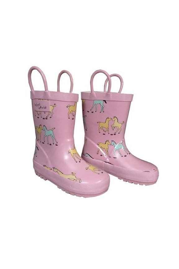 Childrens Pink Pony Rain Boot - Size 11