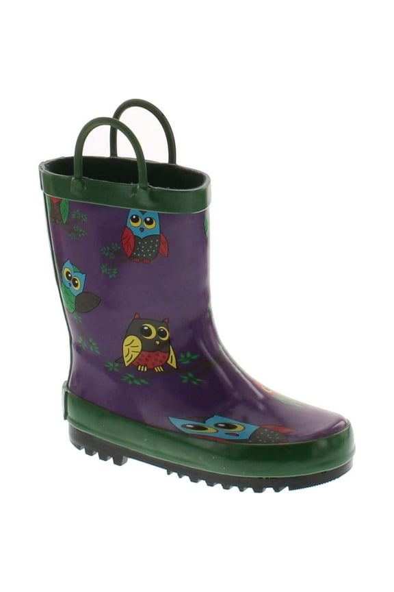 Childrens Purple Owl Rain Boot - Size 13