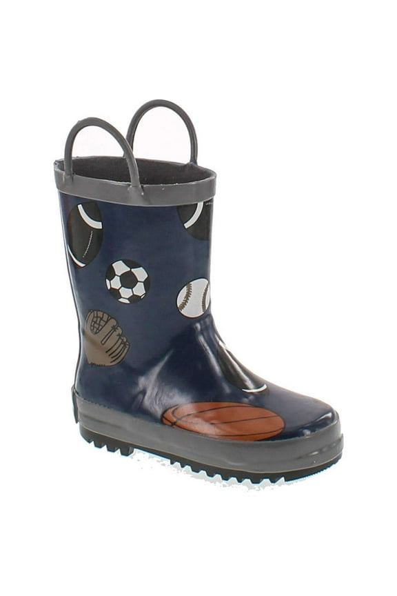 FOX-600-14-11 Childrens Navy Sports Balls Rain Boot - Size 11