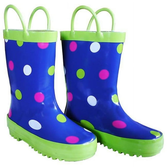 Foxfire FOX-600-25-12 Childrens Navy Polka Dot Boot - Size 12