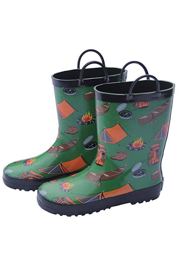 FOX-600-37-5 Childrens Green Camping Rain Boot, Size 5