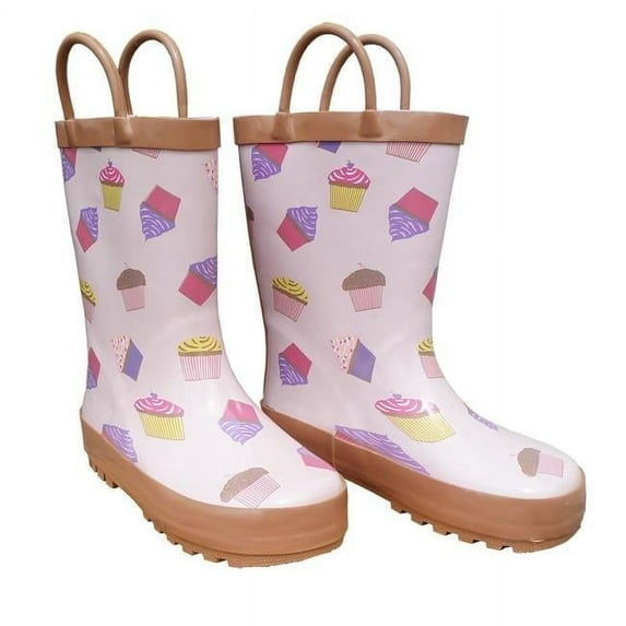 Foxfire FOX-600-46-7 Childrens Pink Cupcakes Galore Rain Boot - Size 7