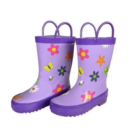 Foxfire FOX-600-70-13 Childrens Lavender Flower Rain Boot - Size 13