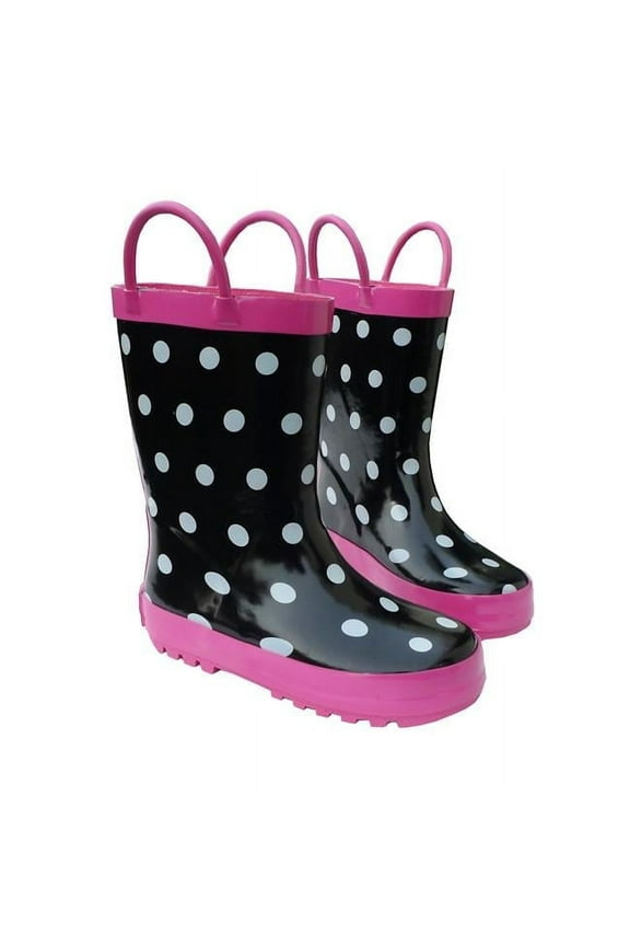 Foxfire FOX-600-92-2 Childrens Black & White Rain Boot - Size 2