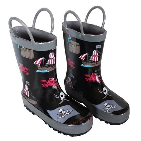 Foxfire FOX-600-94-7 Childrens Black Pirate Rain Boot - Size 7