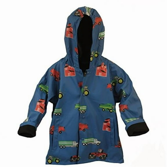 Foxfire FOX-601-16-6 Childrens Blue Farm Equipment Raincoat - Size 6