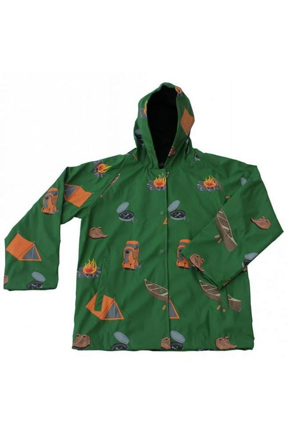 FOX-601-37-3T 3 Toddler Childrens Camping Raincoat, Green