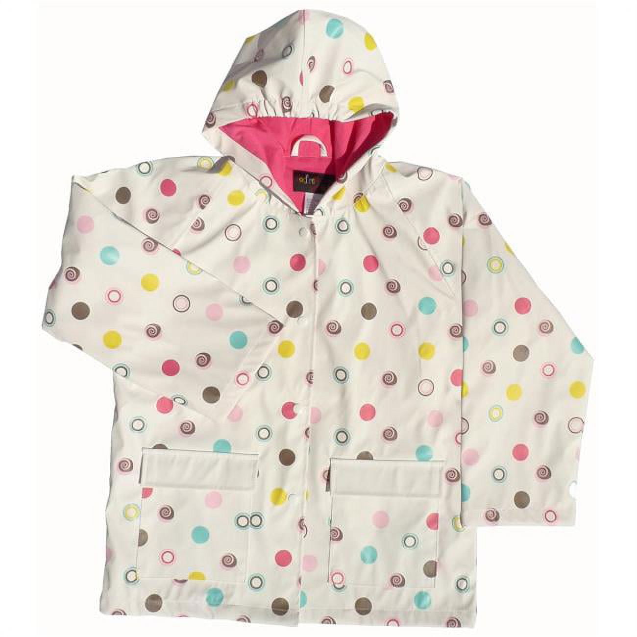 Foxfire FOX-601-80-8 Childrens White Polka Dots Raincoat - Size 8 ...