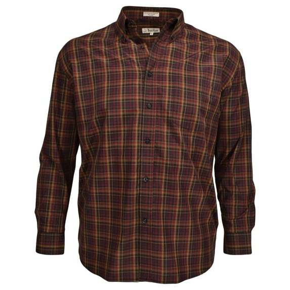 Foxfire Men's Long Sleeve Button Down Plaid Sport Shirt | Wine