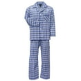 thumbnail image 1 of Foxfire 1001BL 6X Sleepwear Plaid Long Sleeve Long Leg Set Plaid, Blue - 6X, 1 of 1