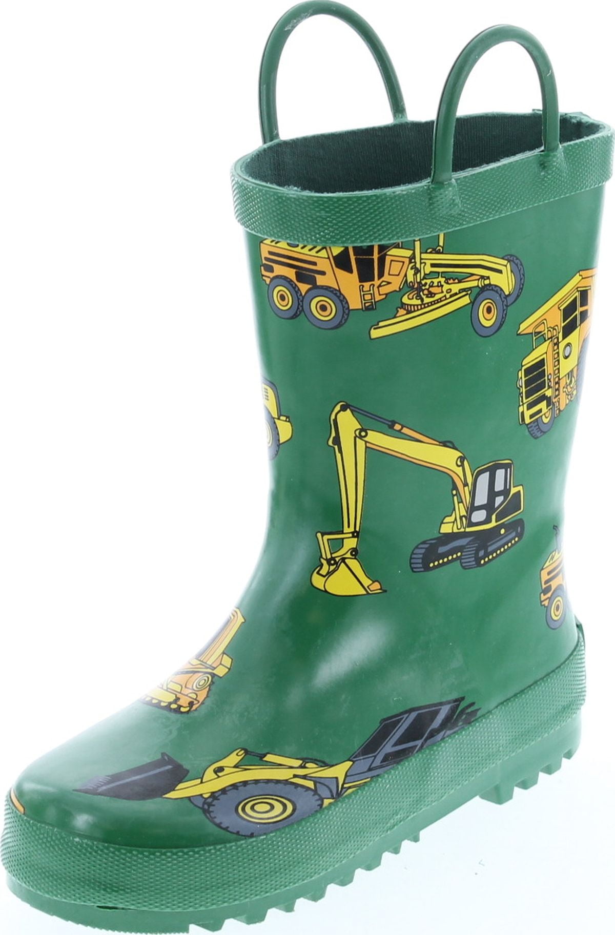 Green Construction Toddler Boys Rain Boots 6