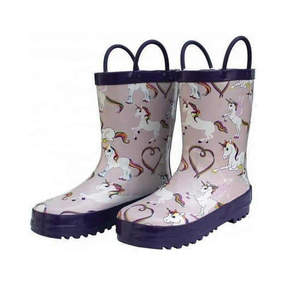 Foxfire for Kids FOX-600-78-11 Childrens Rainbow Unicorn Rain Boot - Size 11, Kids