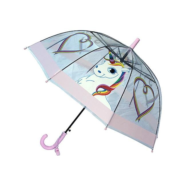Foxfire for Kids FOX-622-78 Childrens Rainbow Unicorn Umbrella, Clear