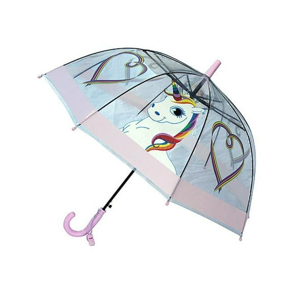 Foxfire for Kids FOX-622-78 Childrens Rainbow Unicorn Umbrella, Clear