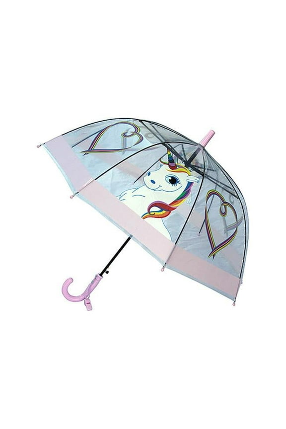 for Kids FOX-622-78 Childrens Rainbow Unicorn Umbrella, Clear