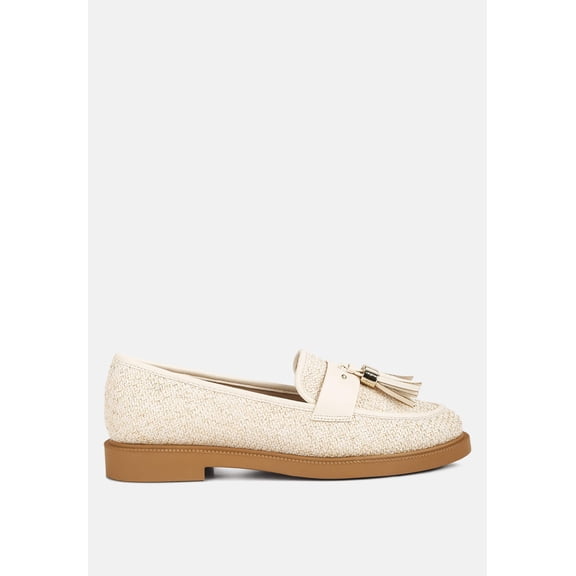Foxford Tassle Detail Raffia Loafers