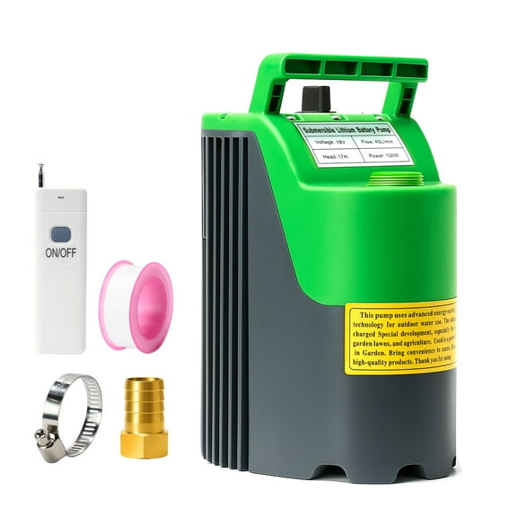 Foxlux  1500 GPH Rechargeable Cordless Submersible Pump, 1/6 HP Sump & Transfer Pump with Remote Control for Pools, Ponds & Basements 1pcs/pack