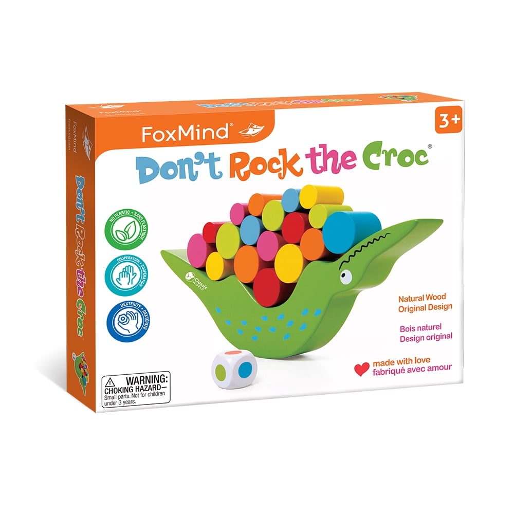FoxMind Games Don't Rock The Croc, Toddler Boys or Girls, Kids 3-5 Years, Multiplayer Board Games for Family Fun