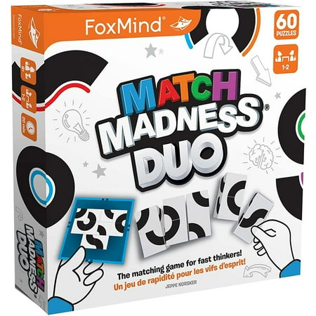 Foxmind Games: Match Madness Duo, The Matching Game for Fast Thinkers, Fast-Paced and Action-Packed, Pattern Recognition and Dexterity, Made for 2 Players, for Ages 8+
