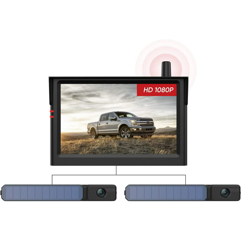 1 Upgrade Solar Wireless Backup Camera for Truck, AUTO-VOX 3Mins
