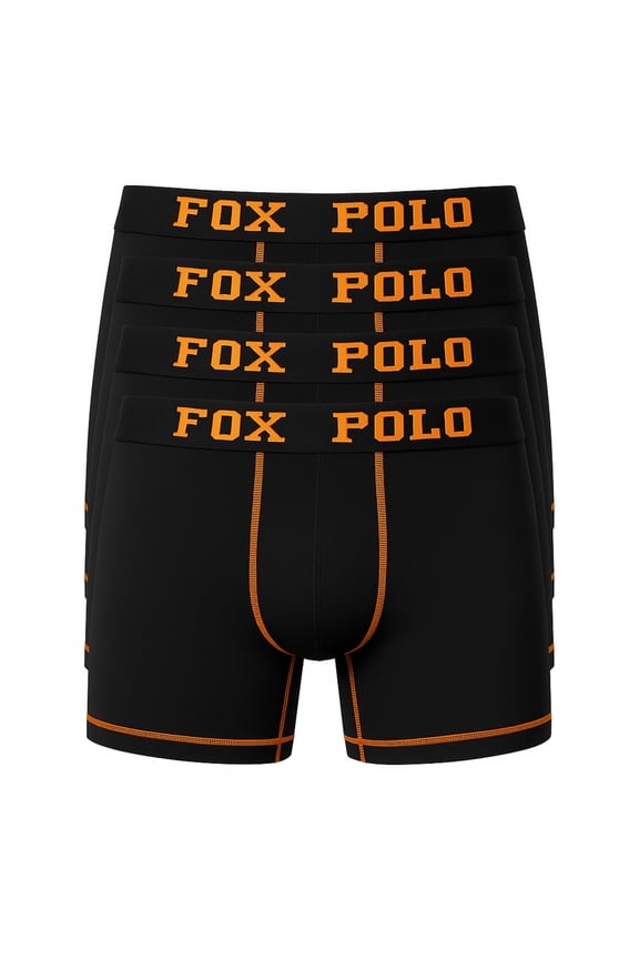 Men’s Boxer Briefs 4-Pack Gift Set – Contrast Stitch Design – Soft and Stretchable Cotton Fabric – Breathable and Supportive | L - Black
