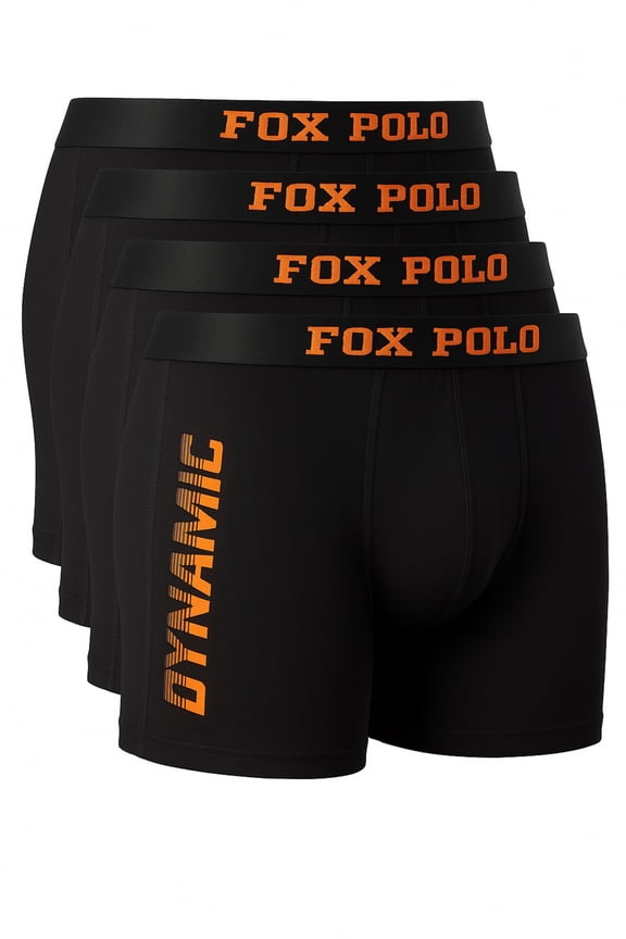 Men’s Boxer Briefs 4-Pack Gift Set – Dynamic Print – Cotton Stretch Underwear – Comfortable Everyday Fit – Soft and Breathable | L - Black