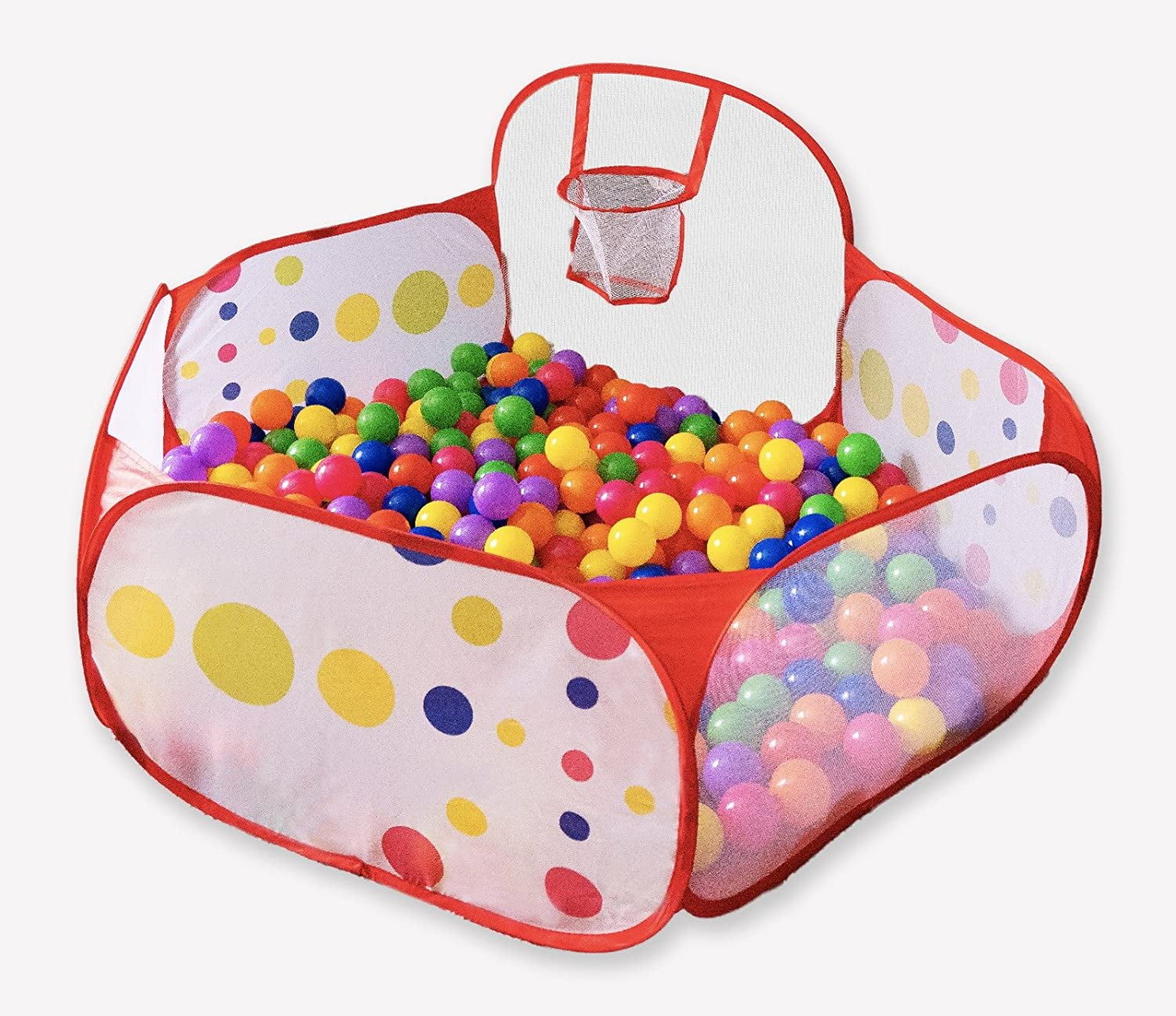 Foxprint Portable Basketball Ball Pit for Toddlers, 47.2" x 23.6" x 29.1"