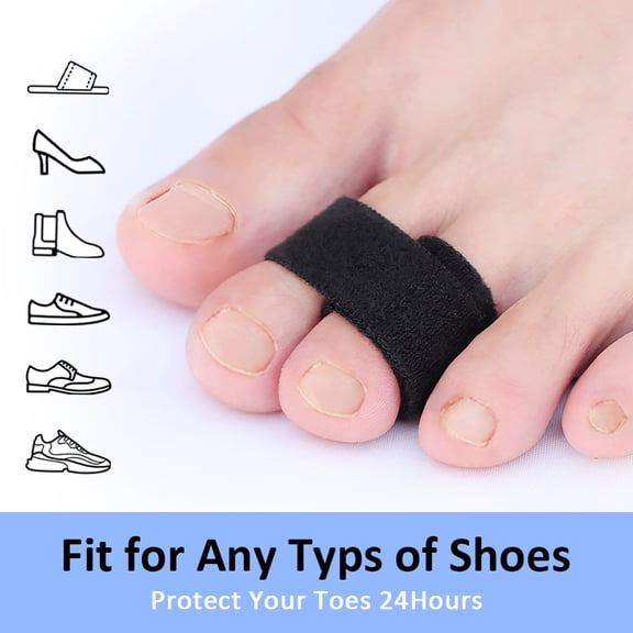 Foxqixa Hammer Toe Straightener Splints - 1/2/5/10Pcs Toe Corrector for Hammertoe, Crooked & Overlapping Toes, Soft Cushioned Bandage, Pain Relief, Washable Foot Care