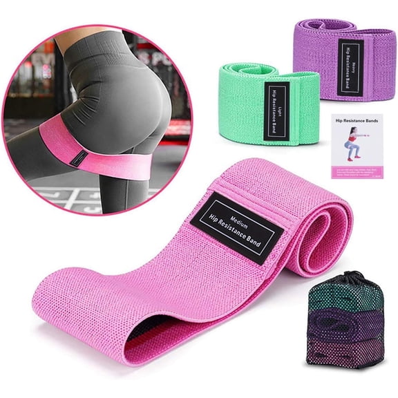 Foxqixa Resistance Bands Exercise Bands, Fabric Workout Bands, Thick Wide Non-Slip Booty Bands Resistance Bands for Legs and Butt, Heavy Resistance Loop Bands for Women/Men(Set of 3)