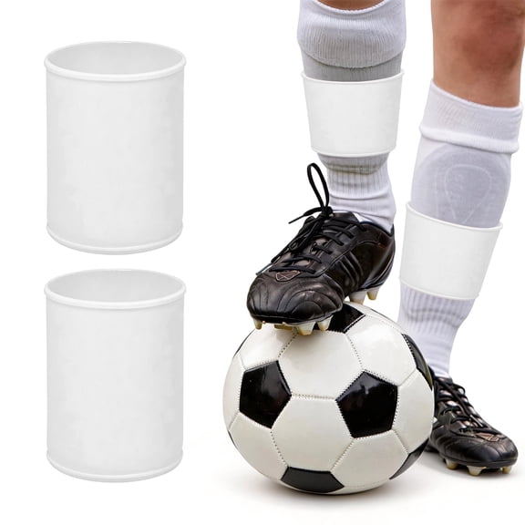 Foxqixa Silicone Shin Guard Straps, Non-Slip Soccer Leg Bands for Adults/Youth, Durable & Reusable Holders for Sports, White, Size S (1 Pair)