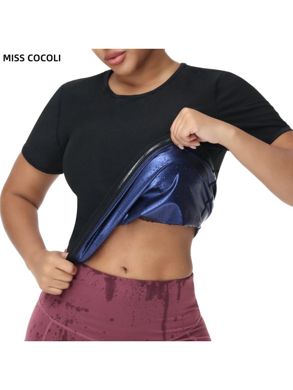 Women's Waist Trainer Sauna Sweat Vest – Short Sleeve Compression Shirt for Quick Perspiration, Body Shaping & Core Support, Breathable Durable Workout Gear