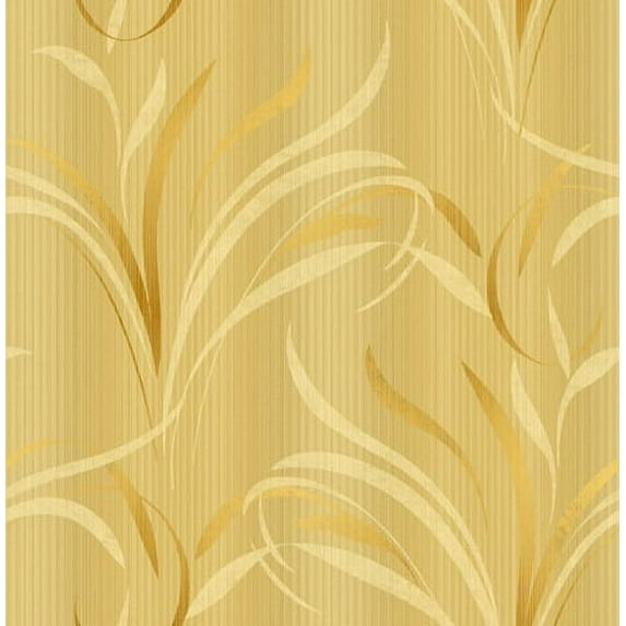 Foxtail Leaves Wallpaper Bolt- Gold