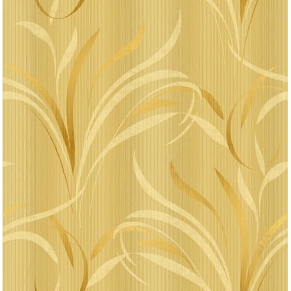 Foxtail Leaves Wallpaper Bolt- Gold