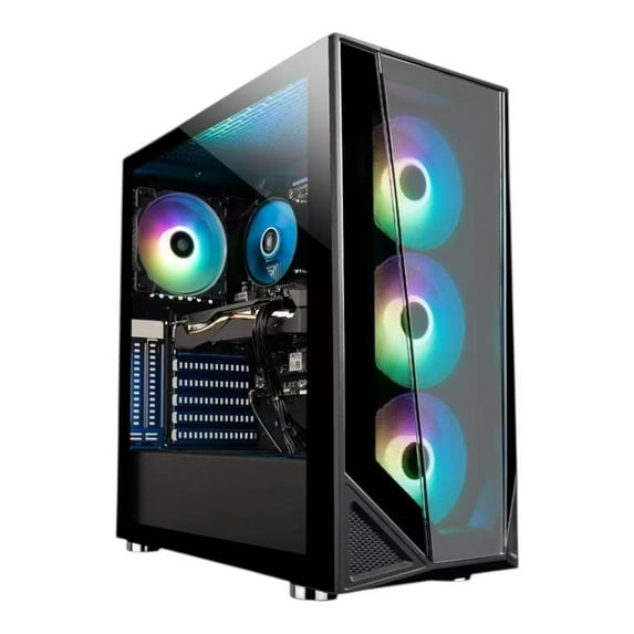 Foxtec Gaming Desktop Computer, Intel Core i7 up to 3.9GHz, 16GB RAM, 1TB SSD, 2GB GPU, RGB Fan, Fast Wifi, Windows 11 Pro