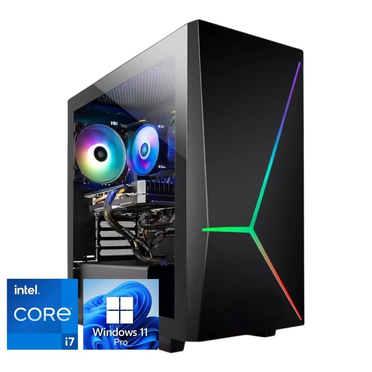 Core i7□新品SSD512G+HDD1T□16G□Office□Win11 Foxtec Gaming Desktop Computer, Intel Core i7 up to 3.9GHz