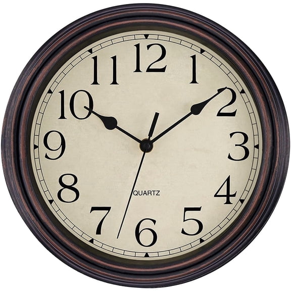Foxtop 12" Retro Silent Smart Wireless Sync Time Wall Clocks for Bedroom & Office