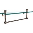thumbnail image 1 of Foxtrot 16-in  Glass Vanity Shelf  with Integrated Towel Bar in Venetian Bronze, 1 of 11