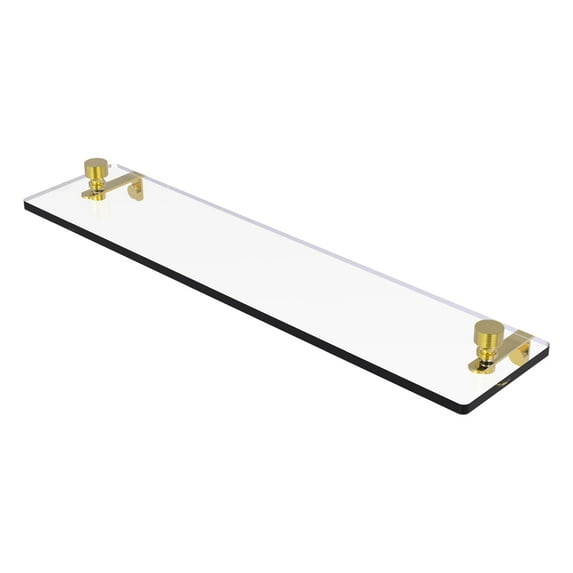Foxtrot 22-in Glass Vanity Shelf with Beveled Edges in Polished Brass