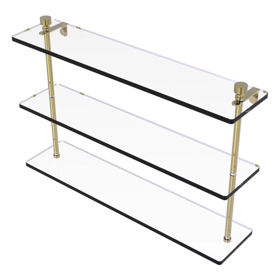 Foxtrot Collection 22 Inch Triple Tiered Glass Shelf
