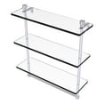 thumbnail image 1 of Foxtrot Collection Triple Tiered Glass Shelf with Integrated Towel Bar - Satin Nickel / 16 Inch, 1 of 11