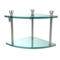 thumbnail image 1 of Foxtrot Collection Two Tier Corner Glass Shelf in Polished Chrome, 1 of 2