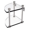 thumbnail image 1 of Foxtrot Collection Two Tier Corner Glass Shelf in Satin Nickel, 1 of 5