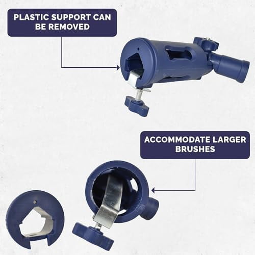 Foxtrot Multi-Angle Paint Brush Extender - Extension Pole Attachment Holder for Paint Brush, Roller, Scraper - Rotating Head, Secure Handle Grip - Easily Reach Ceilings, Walls, Corner Edges - Blue