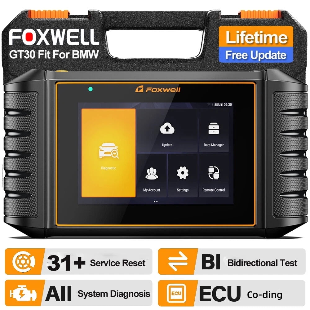 Foxwell GT30 for BMW OBD2 Scanner Automotive Bi-Directional Control Scan Tool, All System Active Test OBD2 Scanner, Full System Car Scanner 11 Hot Reset Services Car Code Reader Auto Analyzer