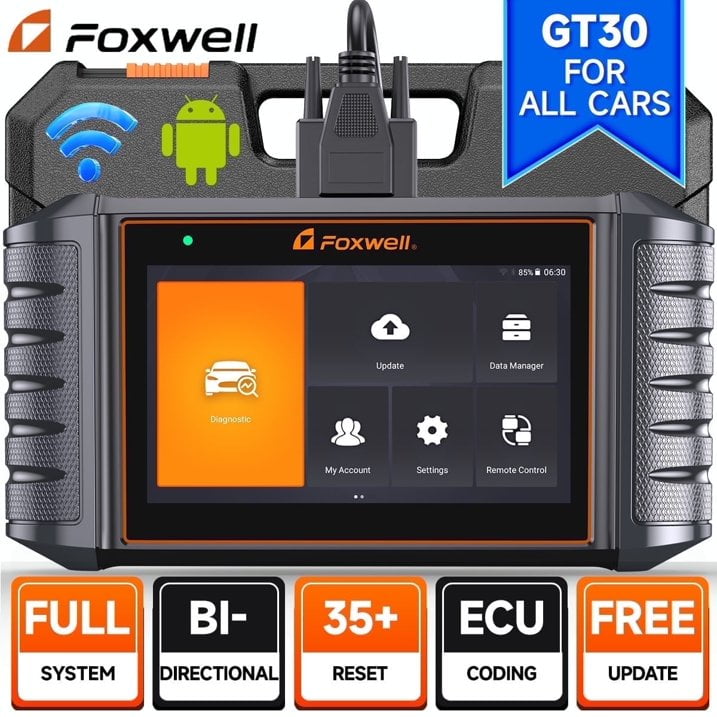 Foxwell GT30 OBD2 Scanner Diagnostic Tool, Full System Bidirectional  Diagnostic Scan Tool with 35+ Resets, ECU Co-ding, ABS/Oil Reset, Car Code Reader for All Cars, Lifetime Free Update