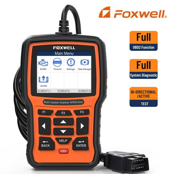 Foxwell NT510 Elite Car Scanner Bidirectional Control Test Diagnostic Tool OBDII Code Reader OBD2 Scanner Full System Full Maintenance Reset Automotive Scanner for All Cars EOBD OBD Scanner,Nissan