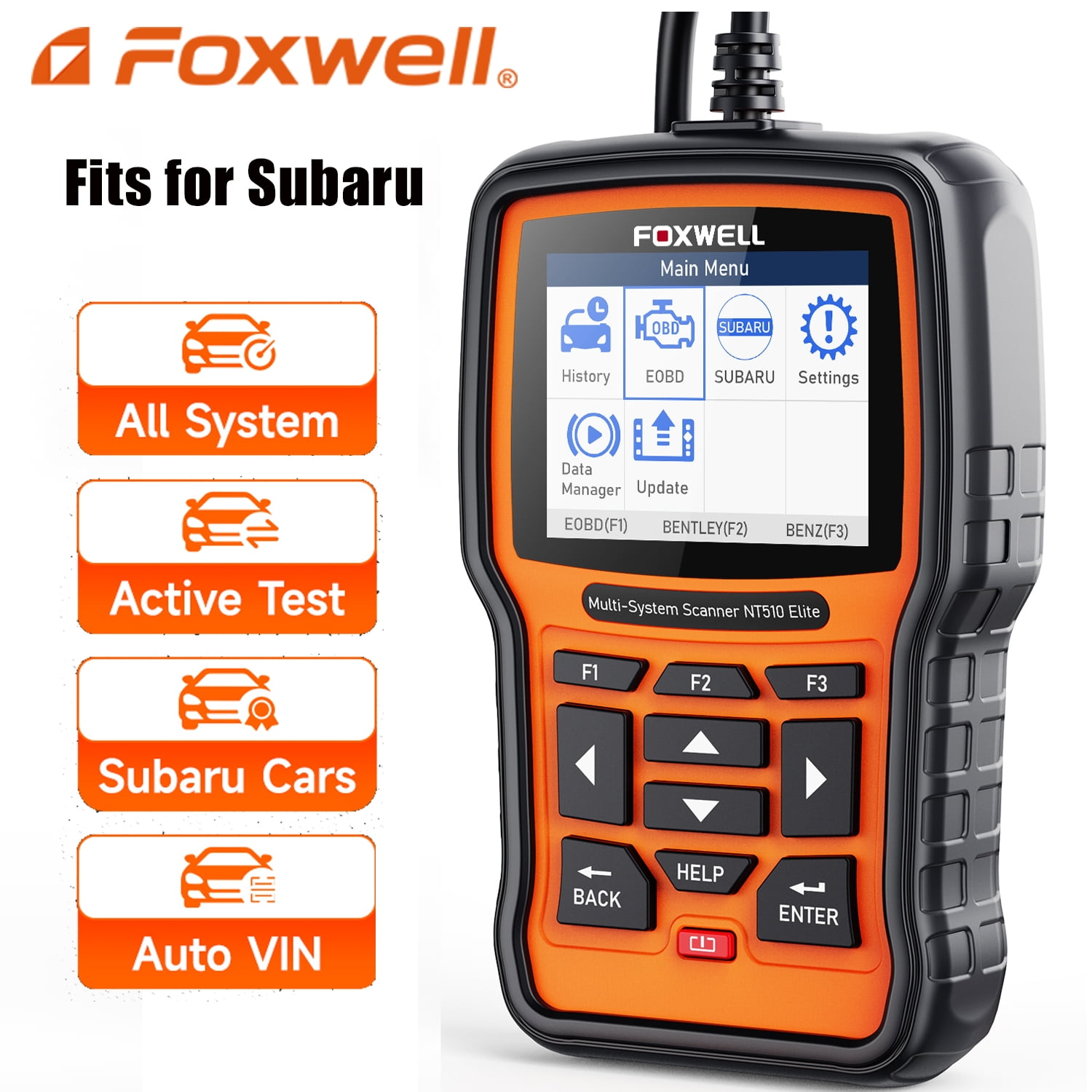 Foxwell NT510 Elite OBD2 Scanner Fits for Subaru Automotive Code Reader