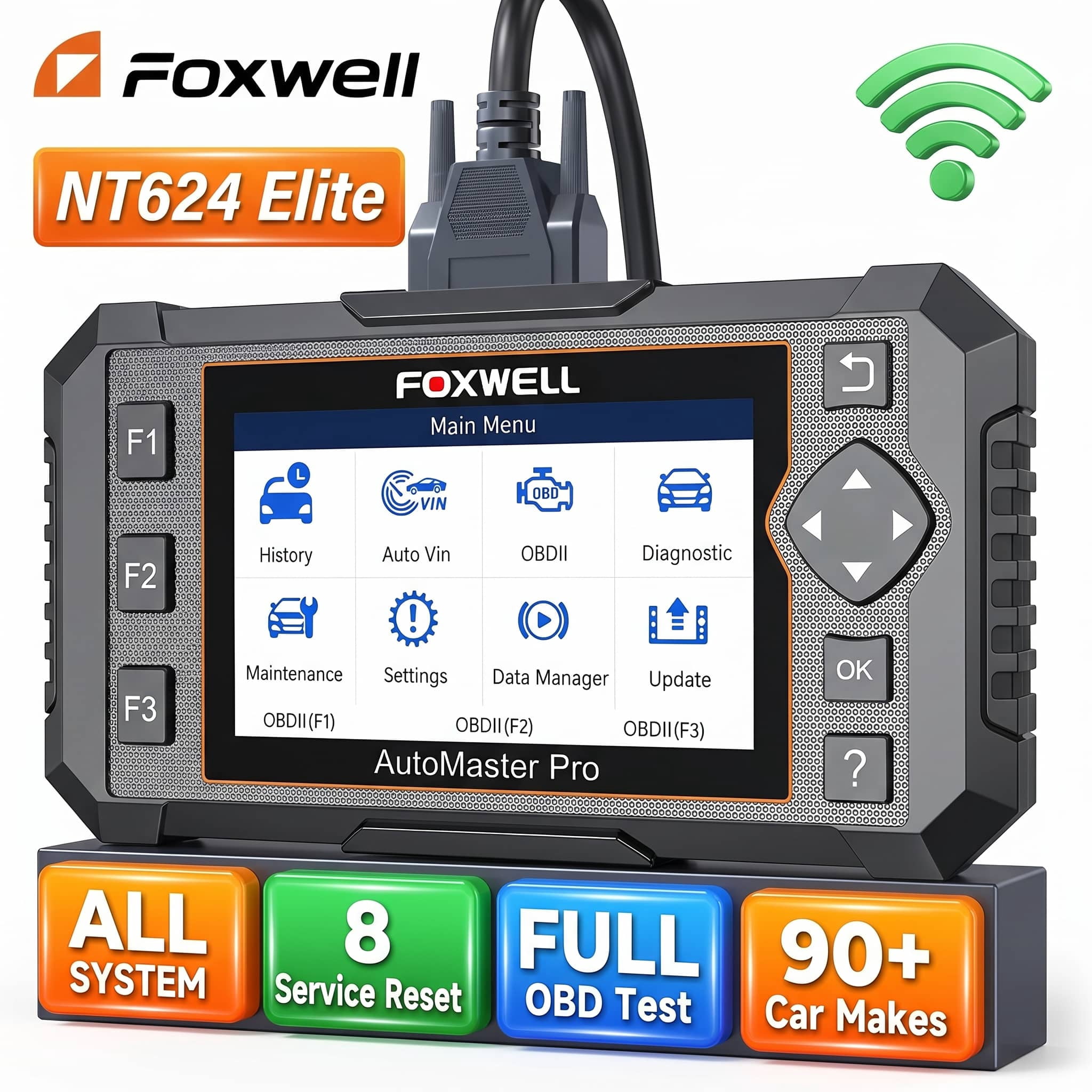 Foxwell Elite NT624 Auto OBD2 Scanner and Active Engine Test Tool
