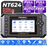 FOXWELL NT624 Elite OBD2 Scanner Diagnostic Tool, Full System Automotive Diagnostic Scan Tool with 8 Resets, ABS Bleeding, EPB-SAS-TPMS-Throttle-Oil Reset, D-P-F Regen, Lifetime Free Update