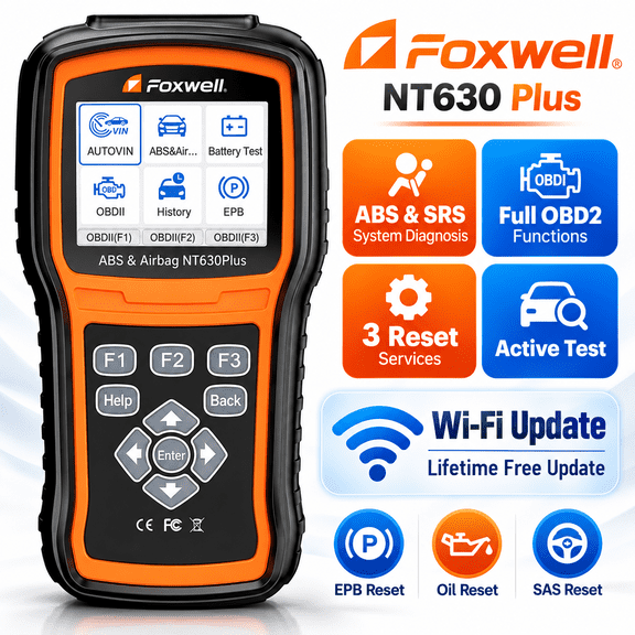 Foxwell NT630 Plus Bidirectional SRS SAS ABS Bleeding OBD2 Scanner Code Reader Diagnostic Tool